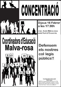 Cartell Concentració 16F 2012 per l'escola pública