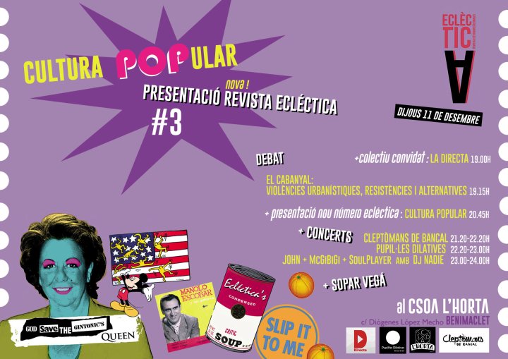 11 de diciembre CSOA l'Horta desde las 19 horas